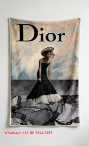Dior Haute Couture Gown Flannel Sofa Throw Blanket D490